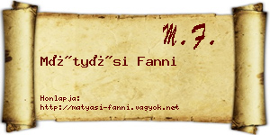 Mátyási Fanni névjegykártya