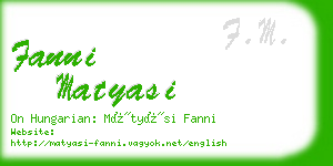 fanni matyasi business card